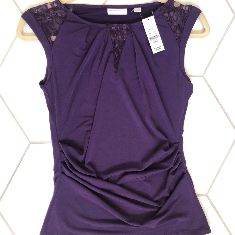 New York & Company Lace Purple Blouse!